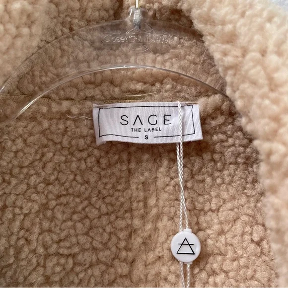 Sage The Label Bowie Moto Jacket Taupe Size Small